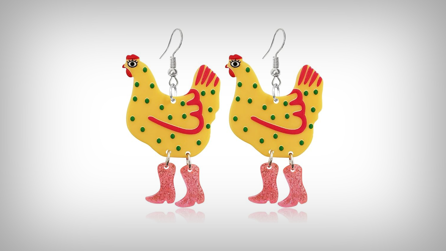 Cowboy Boots Chicken Earrings Cowboy Boots Chicken Earrings