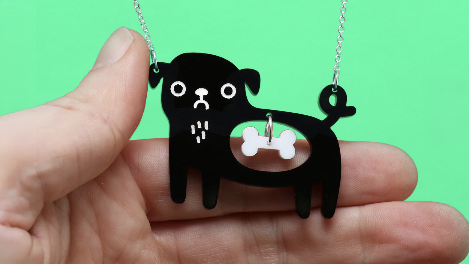 Kawaii Dog & Bone Necklace Kawaii Dog & Bone Necklace
