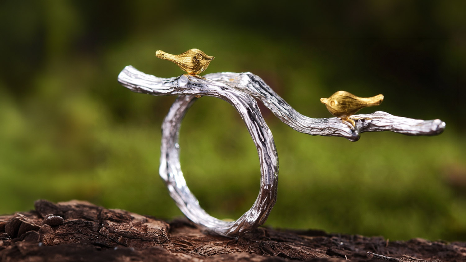 Adjustable Bird On Branch Ring Adjustable Bird On Branch Ring